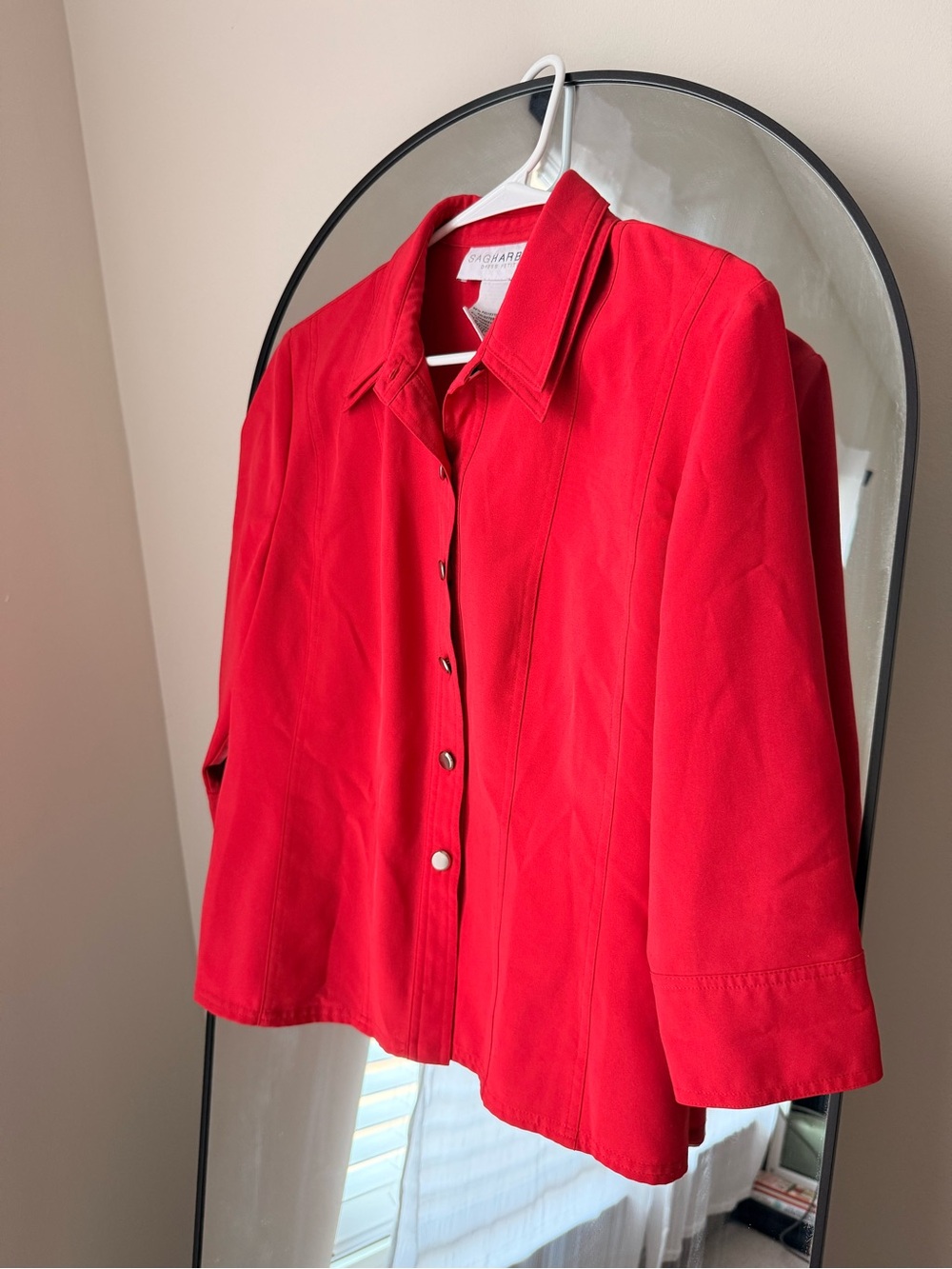 Sag Harbor Red Button-Front Women's Jacket